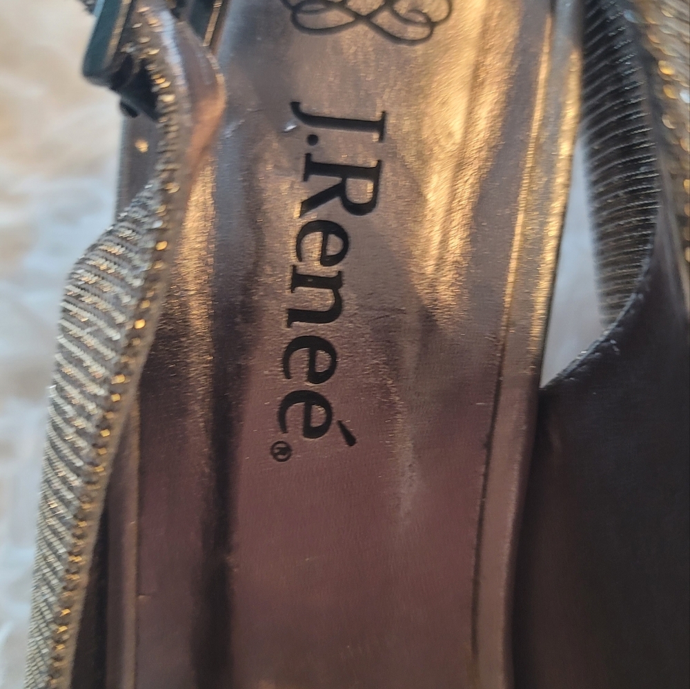 J.Renee Melody Metallic Jeweled Slingback Pumps - Picture 2 of 6